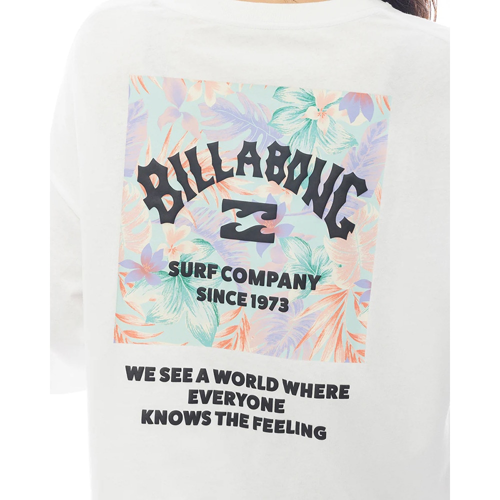 ビラボン（BILLABONG）（レディース）SQUARE LOGO LOOSE CROPPED 半袖Tシャツ BF013205 WHT