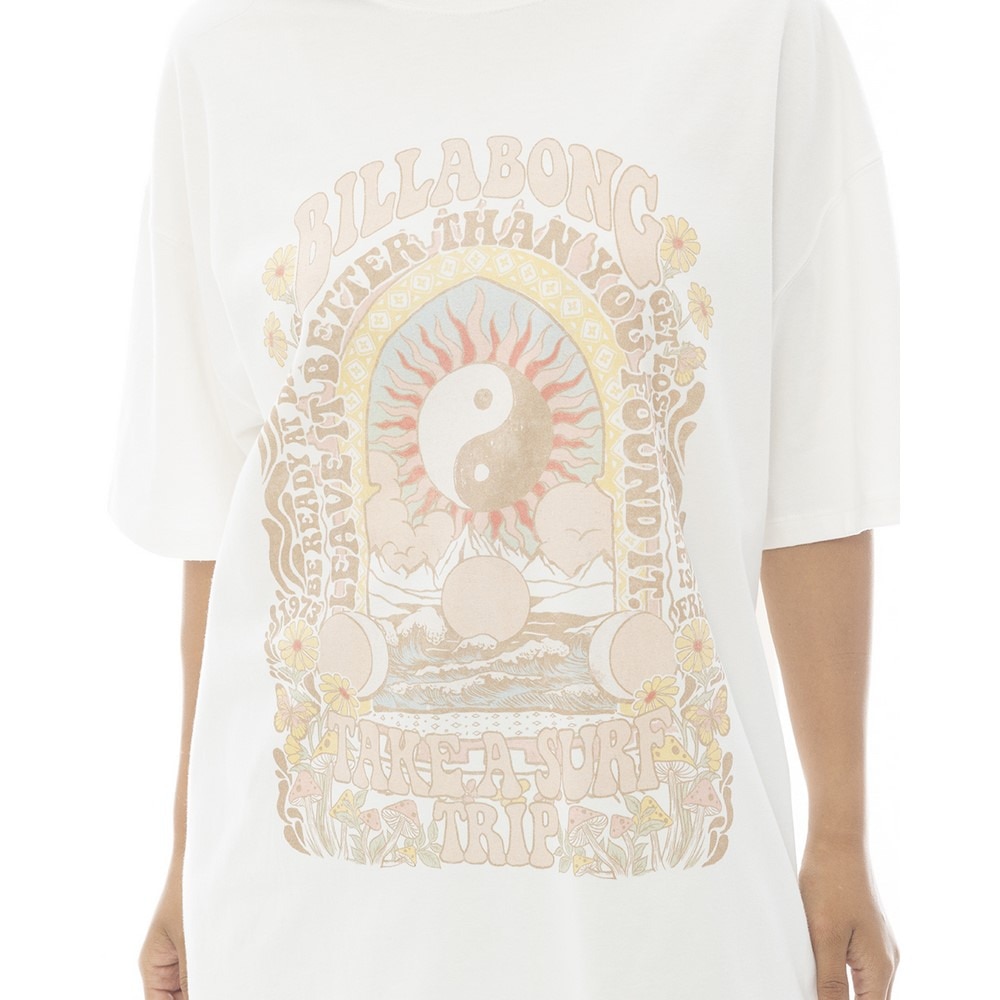 ビラボン（BILLABONG）（レディース）グラフィックプリント ルーズ半袖Tシャツ BF013211 SCS