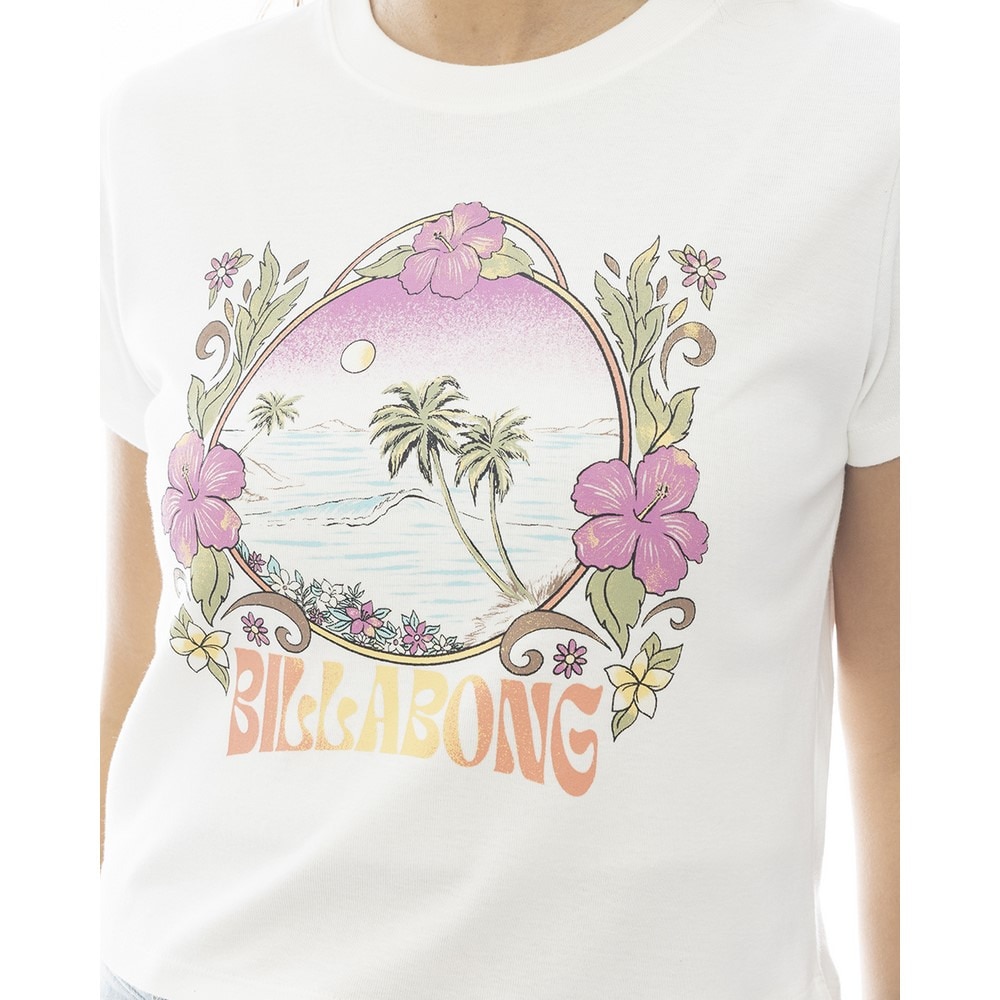 ビラボン（BILLABONG）（レディース）GRAPHIC BABY FIT クロップド丈半袖Tシャツ BF013215 SCS