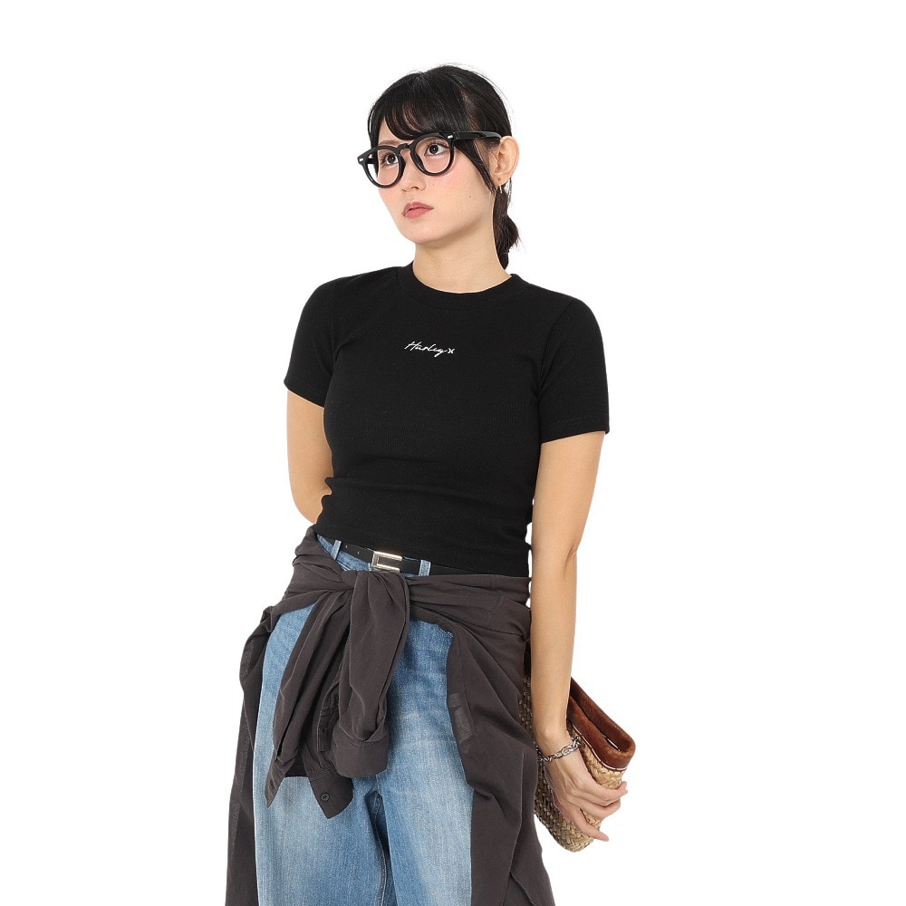 ハーレー（HURLEY）（レディース）半袖Tシャツ レディース RIB ニット WSS2320004-BLK