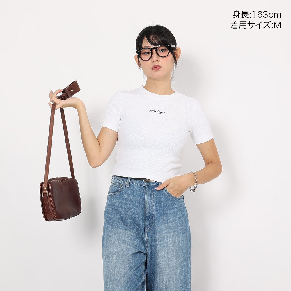 ハーレー（HURLEY）（レディース）半袖Tシャツ レディース RIB ニット WSS2320004-WHT