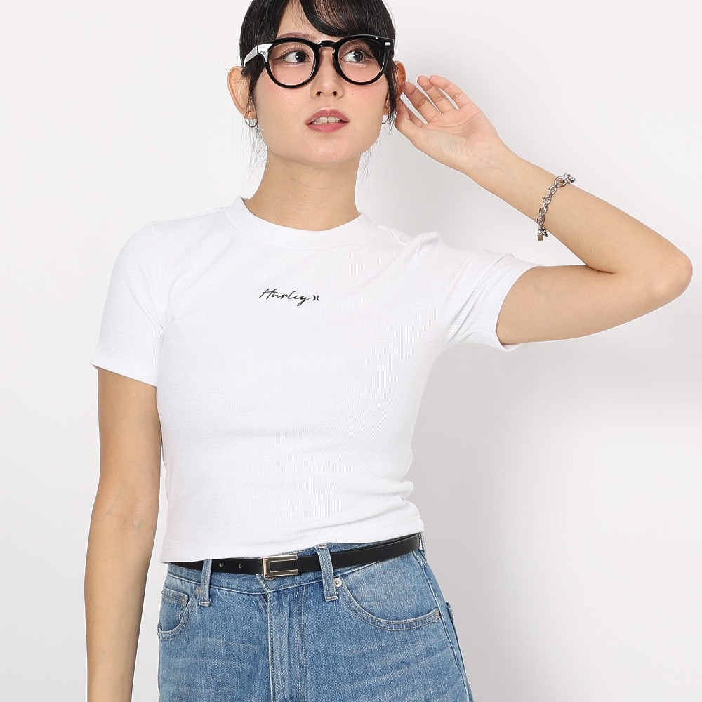 ハーレー（HURLEY）（レディース）半袖Tシャツ レディース RIB ニット WSS2320004-WHT