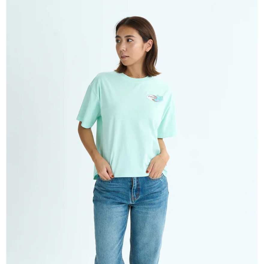 ロキシー（ROXY）（レディース）半袖Tシャツ ドロップショルダー ヘリテージロゴ HANGLOOSE 25SURST252042MIN