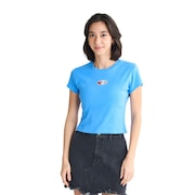 (レディース)FUN & ALIVE 半袖Tシャツ ショート丈 チビT 丈短め ヘリテージロゴ 25SURST252058BLU