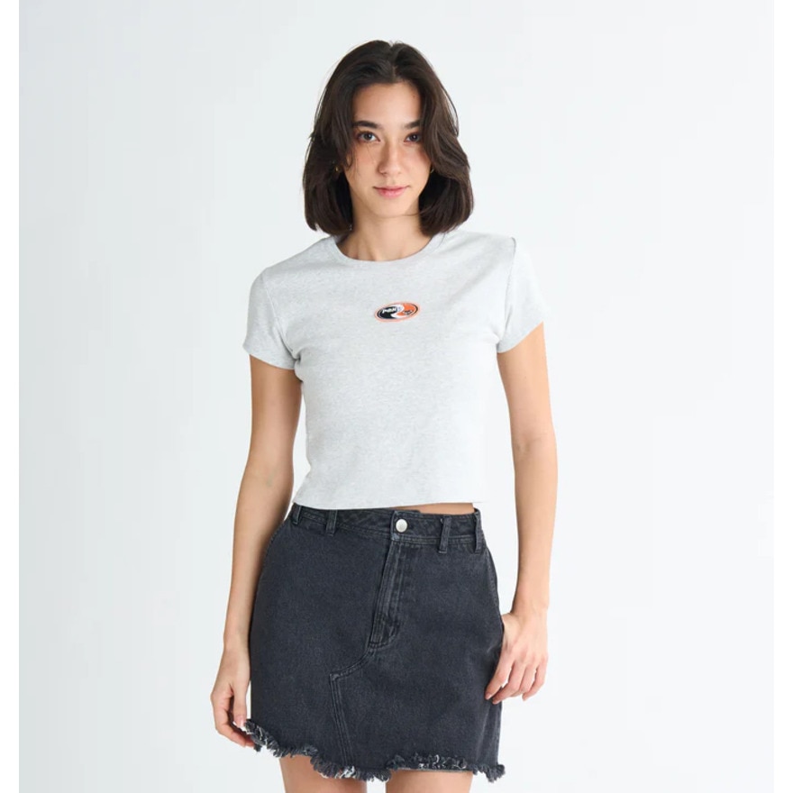 ロキシー（ROXY）（レディース）FUN & ALIVE 半袖Tシャツ ショート丈 チビT 丈短め ヘリテージロゴ 25SURST252058HER