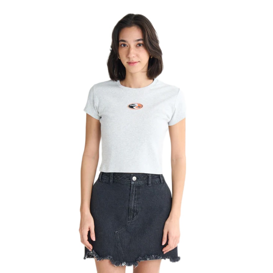ロキシー（ROXY）（レディース）FUN & ALIVE 半袖Tシャツ ショート丈 チビT 丈短め ヘリテージロゴ 25SURST252058HER