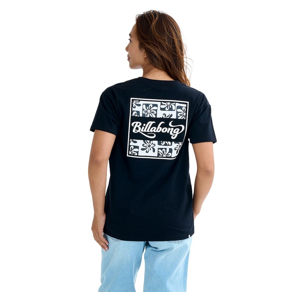 ビラボン（BILLABONG）（レディース）スクエア ロゴ BOYFIT 半袖Tシャツ BF01C201 BLK