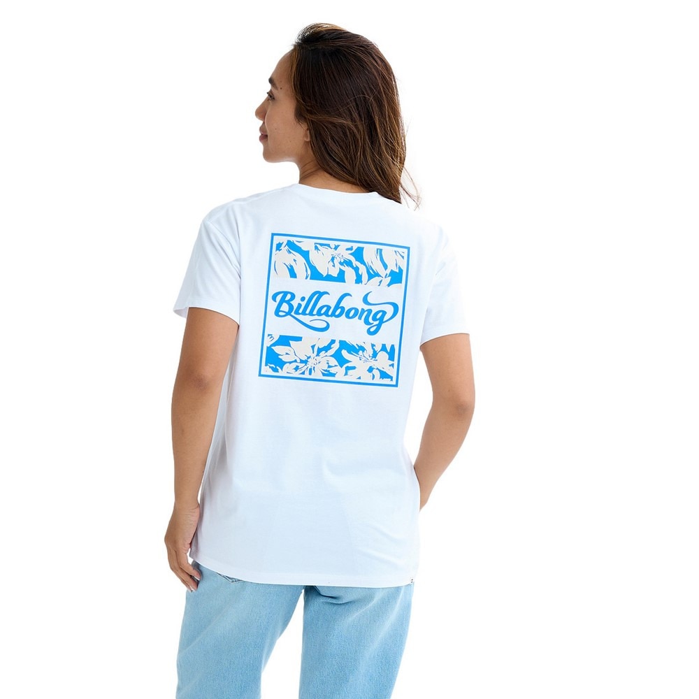 ビラボン（BILLABONG）（レディース）スクエア ロゴ BOYFIT 半袖Tシャツ BF01C201 WHT