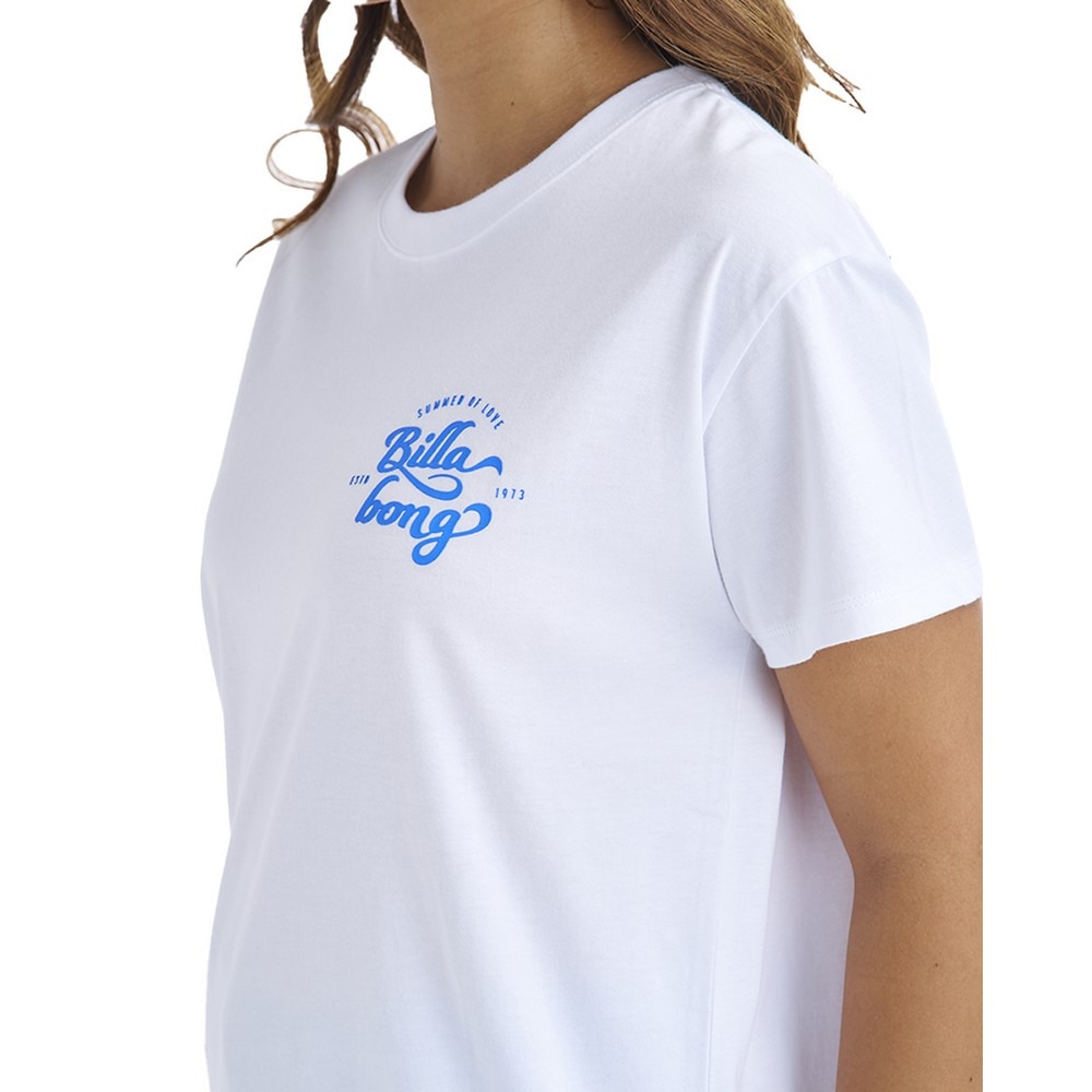 ビラボン（BILLABONG）（レディース）スクエア ロゴ BOYFIT 半袖Tシャツ BF01C201 WHT