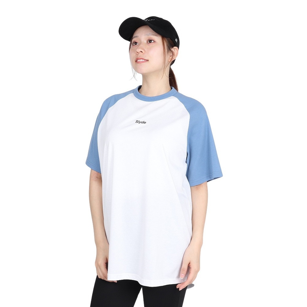 スライド（SLYDE）（レディース）ロゴ 半袖 ラグラン Tシャツ SL2025SSL-APP002BLU