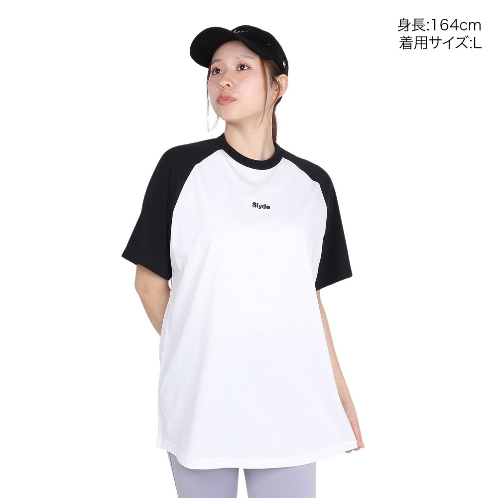 スライド（SLYDE）（レディース）ロゴ 半袖 ラグラン Tシャツ SL2025SSL-APP002WHT
