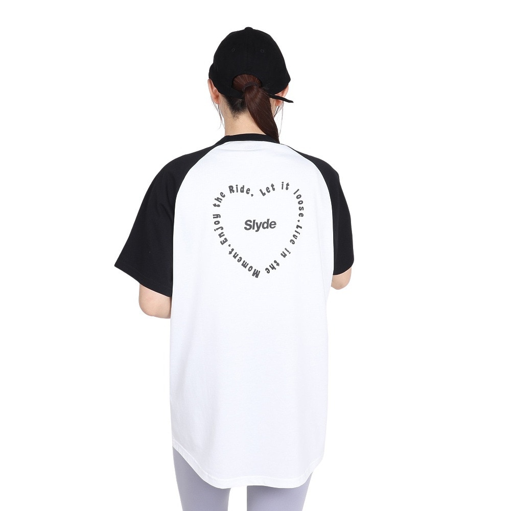 スライド（SLYDE）（レディース）ロゴ 半袖 ラグラン Tシャツ SL2025SSL-APP002WHT