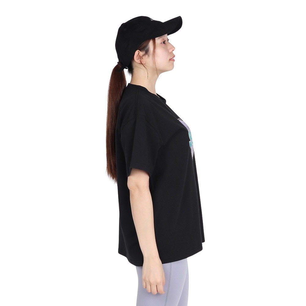 スライド（SLYDE）（レディース）ロゴ 半袖 スリット Tシャツ SL2025SSL-APP003BLK