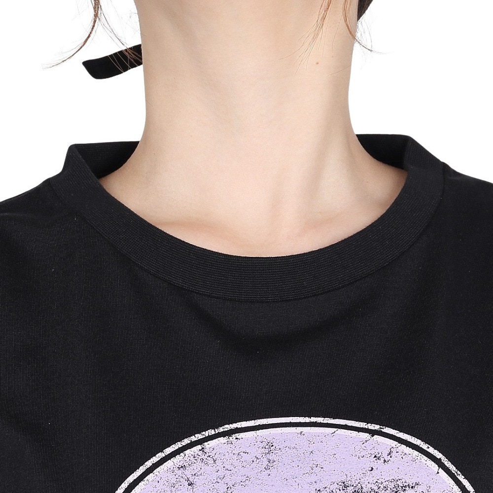 スライド（SLYDE）（レディース）ロゴ 半袖 スリット Tシャツ SL2025SSL-APP003BLK