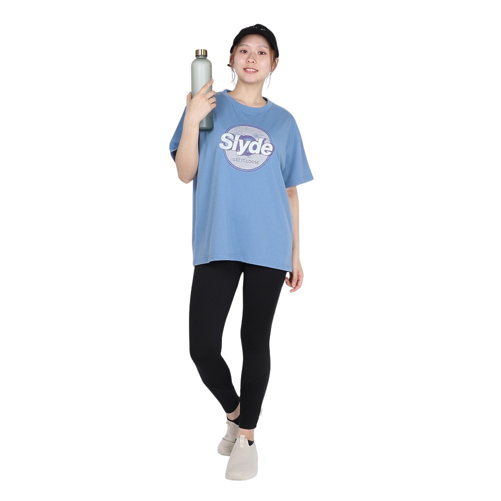 スライド（SLYDE）（レディース）ロゴ 半袖 スリット Tシャツ SL2025SSL-APP003BLU