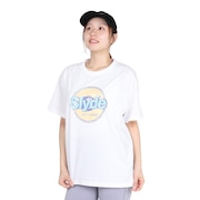 (レディース)ロゴ 半袖 スリット Tシャツ SL2025SSL-APP003WHT