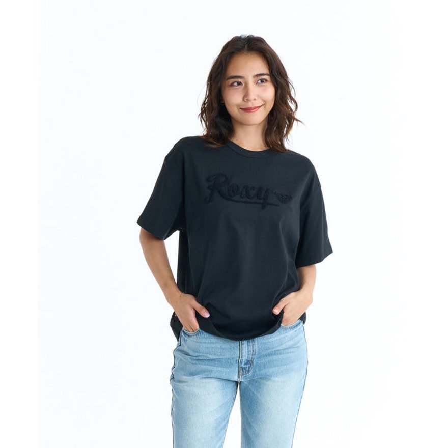 ロキシー（ROXY）（レディース）ALGAE サガラ刺繍ロゴ 半袖Tシャツ