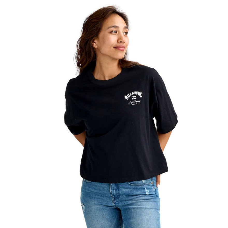 ビラボン（BILLABONG）（レディース）スクエアロゴ WIDE LOOSE CROPPED