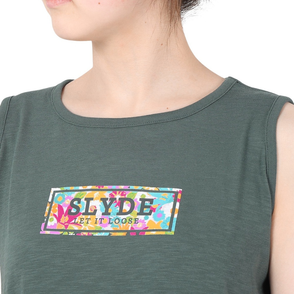 スライド（SLYDE）（レディース）ワンピース スクエアプリント 半袖ドレス SL2023SSL-APP006KHK