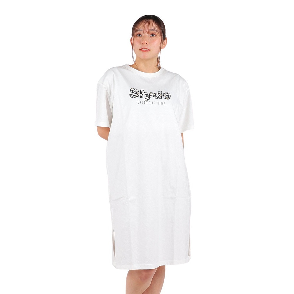 スライド（SLYDE）（レディース）半袖Tシャツ レディース ワンピース BACK LOGO SL2023SSL-APP001WHT