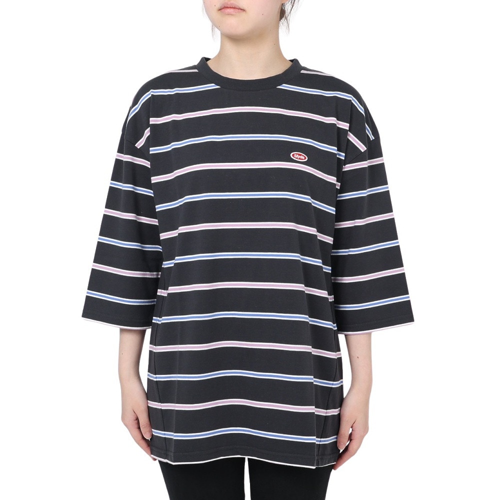 スライド（SLYDE）（レディース）半袖Tシャツ レディース ボーダー 3/4スリーブ SL2023SSL-APP003BLK