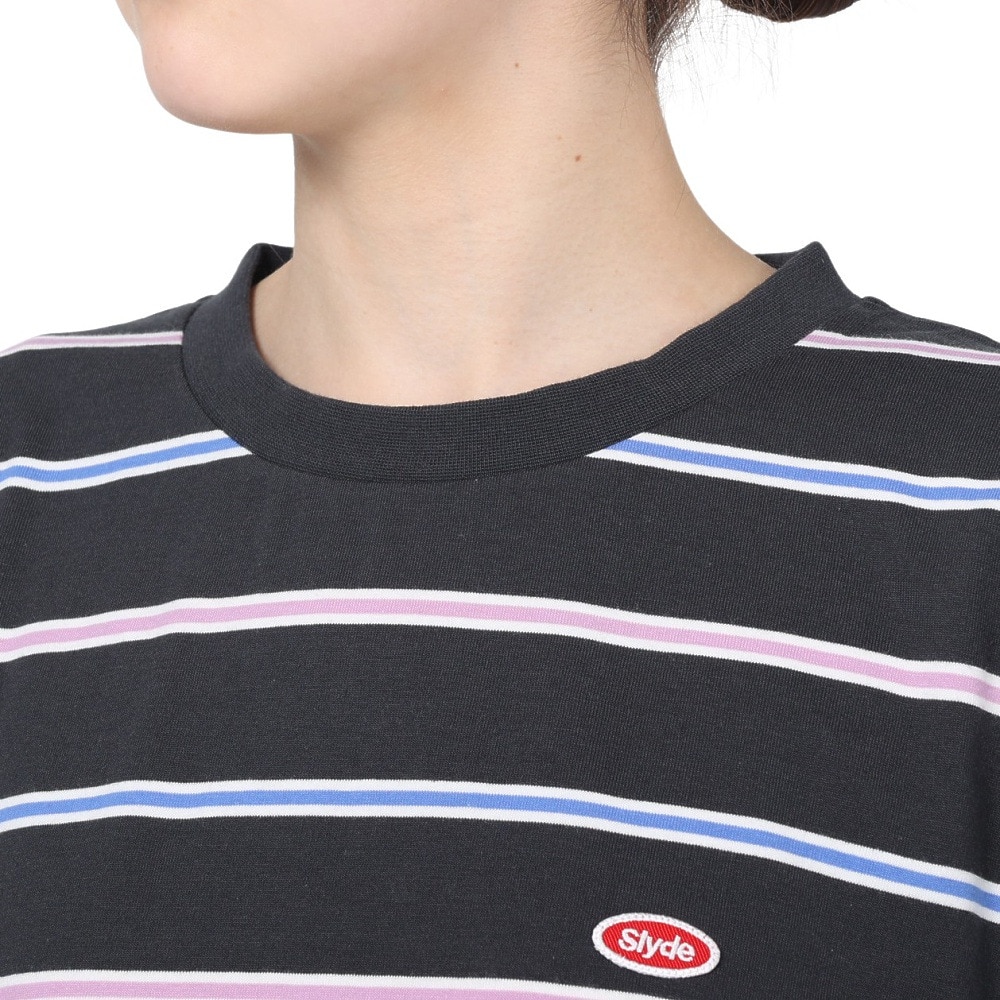 スライド（SLYDE）（レディース）半袖Tシャツ レディース ボーダー 3/4スリーブ SL2023SSL-APP003BLK