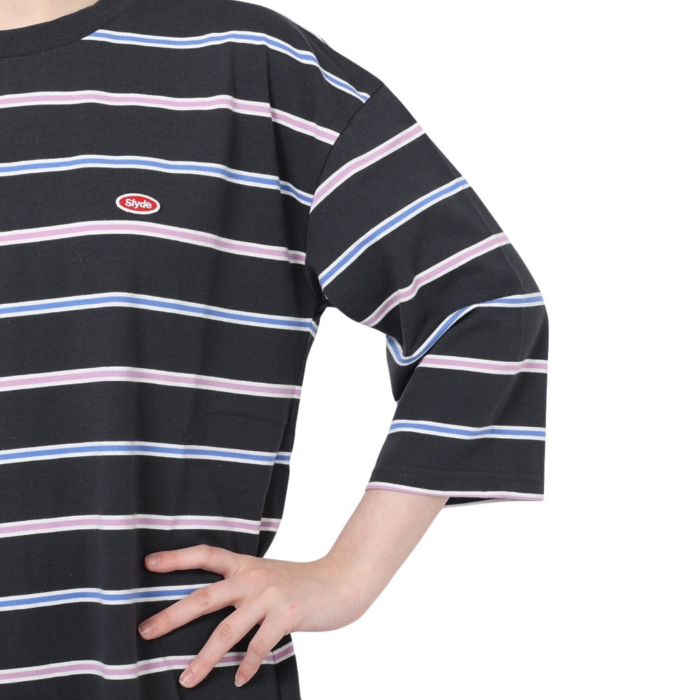 スライド（SLYDE）（レディース）半袖Tシャツ レディース ボーダー 3/4スリーブ SL2023SSL-APP003BLK