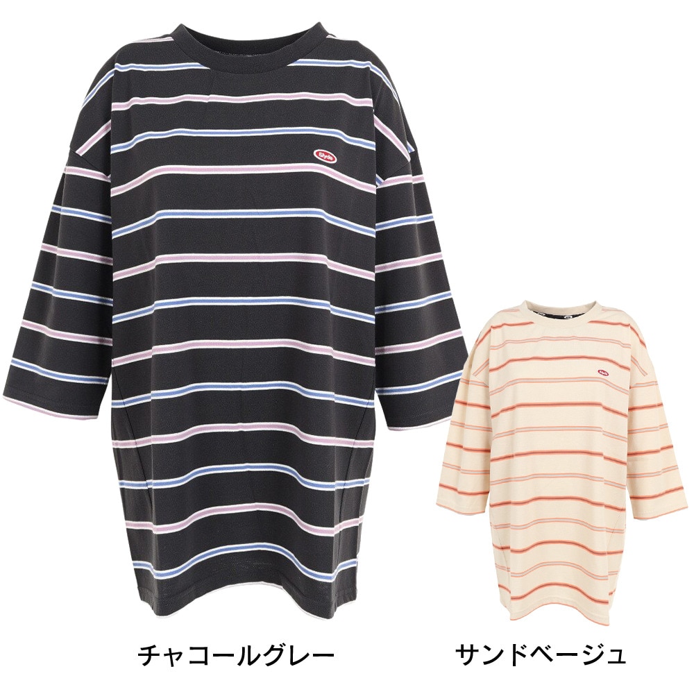 スライド（SLYDE）（レディース）半袖Tシャツ レディース ボーダー 3/4スリーブ SL2023SSL-APP003BLK