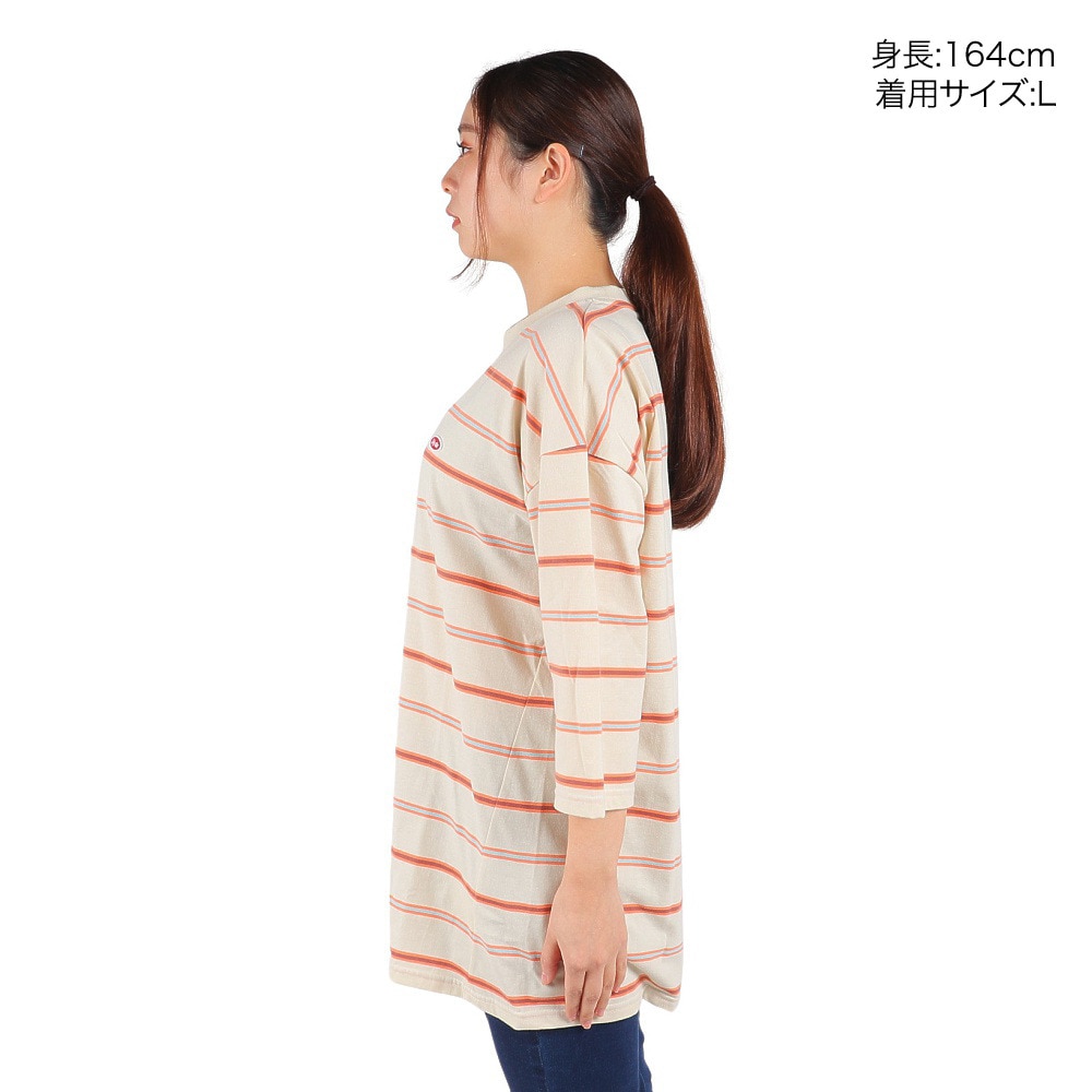 スライド（SLYDE）（レディース）半袖Tシャツ レディース ボーダー 3/4スリーブ SL2023SSL-APP003SBEG