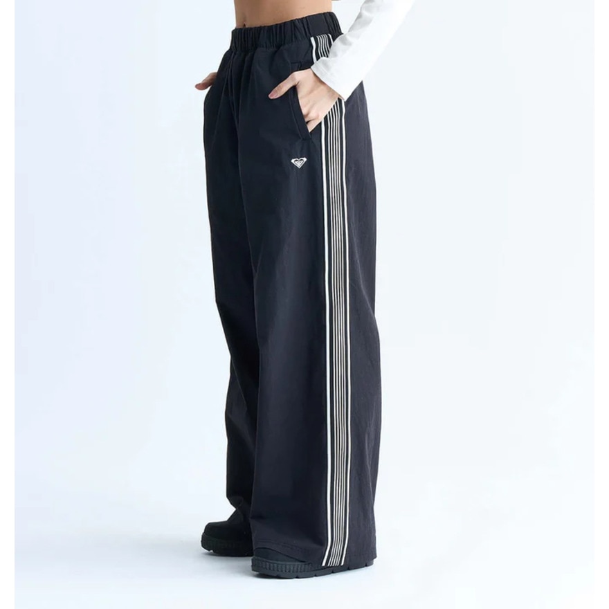 ロキシー（ROXY）（レディース）LIFE STRIPE トラックパンツ ワイドシルエット 24FWRPT244008BLK