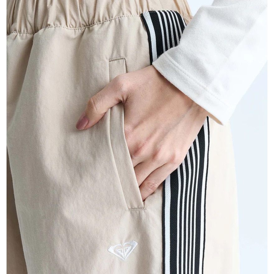 ロキシー（ROXY）（レディース）LIFE STRIPE トラックパンツ ワイドシルエット 24FWRPT244008NAT