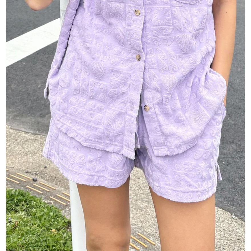 ロキシー（ROXY）（レディース）ショートパンツ パイル生地 SUNBATHING SHORTS 25SURPT252035LAV