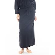 (レディース)JACQUARD リブ ロングスカ―ト BF013605 BLK