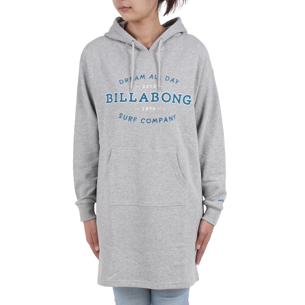 ビラボン（BILLABONG）（レディース）長袖パーカーワンピース BD014369 GRH