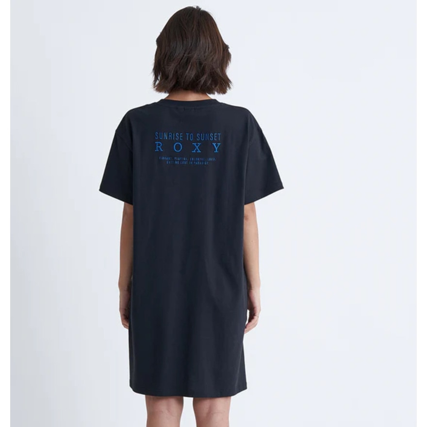 ロキシー（ROXY）（レディース）GETTING LOST IN PARADISE ロゴバックプリント ひざ丈ワンピース 24SURDR242022BLK