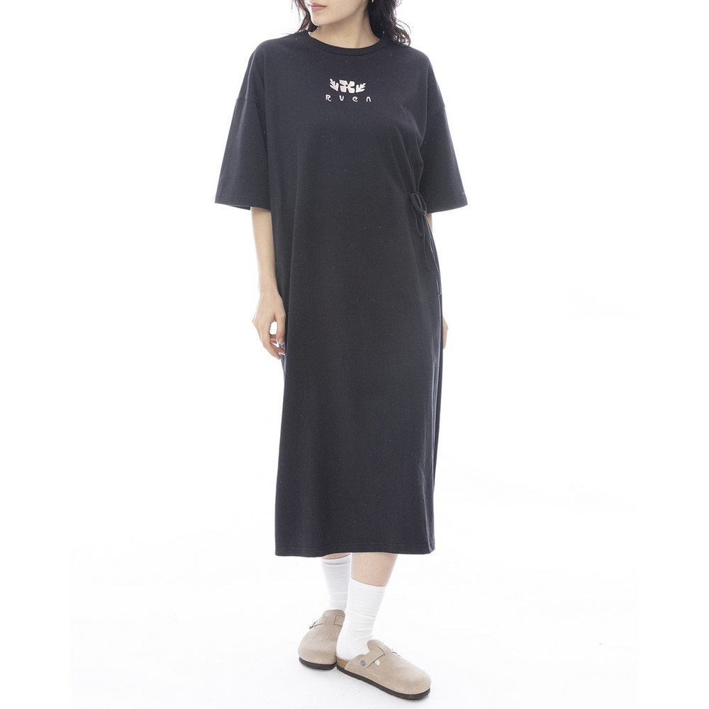 ルーカ（RVCA）（レディース）MAXI 半袖Tシャツドレス BF043391 BLK