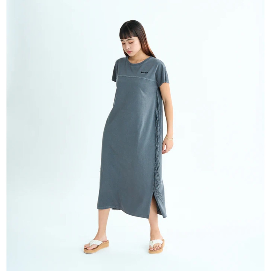 ロキシー（ROXY）（レディース）ロングワンピース サイドフリンジ コットン LABYRINTH DRESS 25SURDR252031BBK