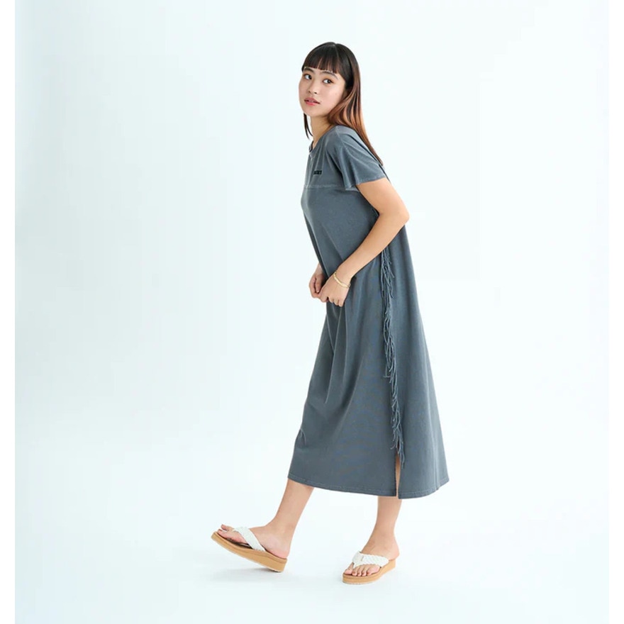 ロキシー（ROXY）（レディース）ロングワンピース サイドフリンジ コットン LABYRINTH DRESS 25SURDR252031BBK