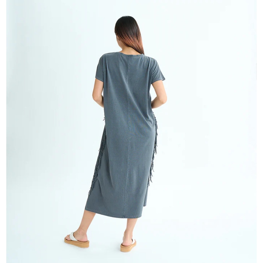 ロキシー（ROXY）（レディース）ロングワンピース サイドフリンジ コットン LABYRINTH DRESS 25SURDR252031BBK