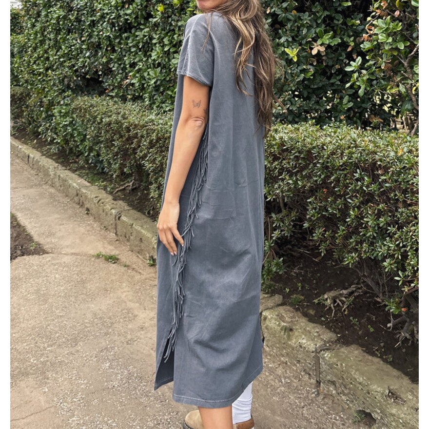 ロキシー（ROXY）（レディース）ロングワンピース サイドフリンジ コットン LABYRINTH DRESS 25SURDR252031BBK