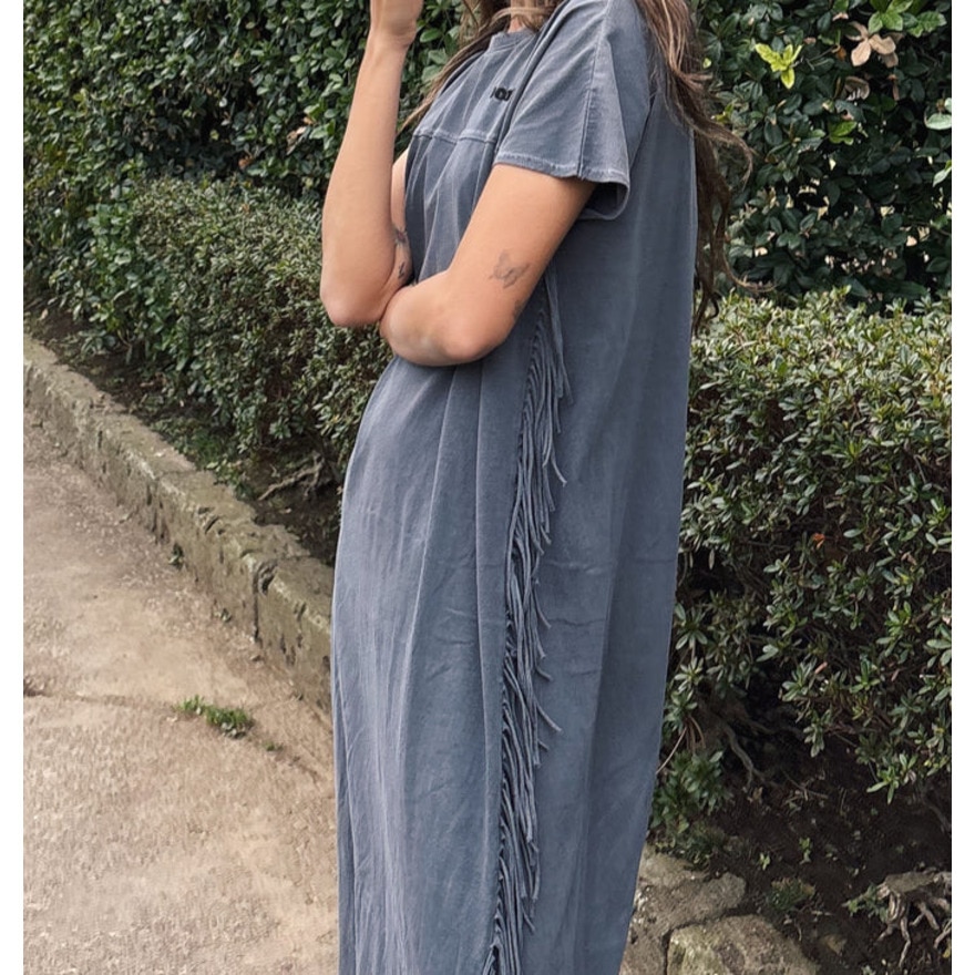 ロキシー（ROXY）（レディース）ロングワンピース サイドフリンジ コットン LABYRINTH DRESS 25SURDR252031BBK