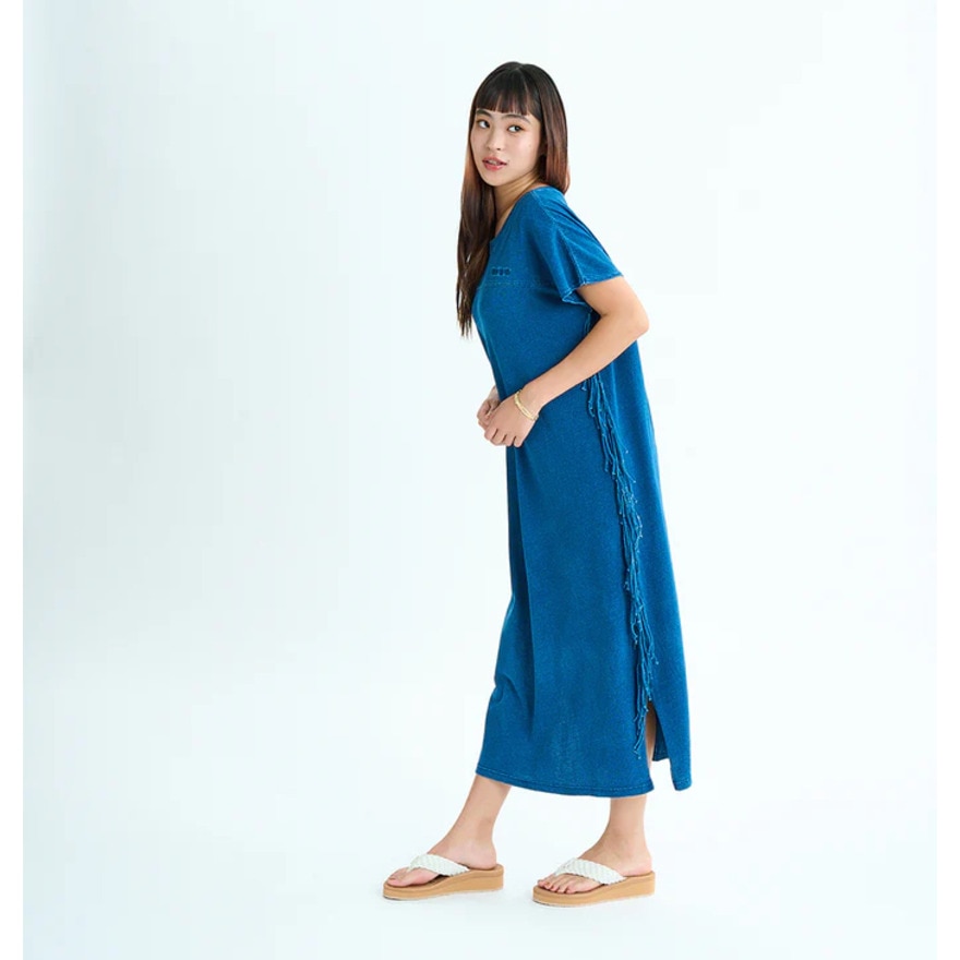 ロキシー（ROXY）（レディース）ロングワンピース サイドフリンジ コットン LABYRINTH DRESS 25SURDR252031IND