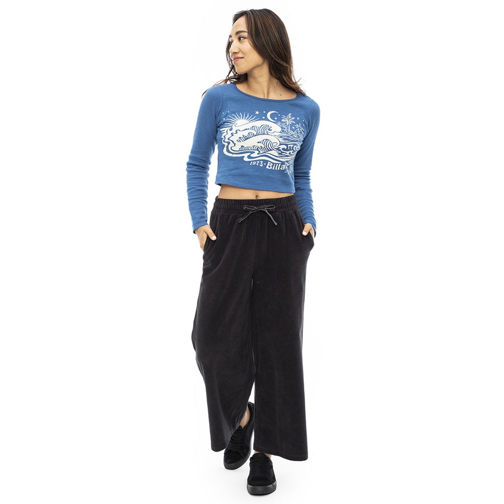 ビラボン（BILLABONG）（レディース）WIDE EASY LONG PANTS ワイドパンツ BD014712 BLK