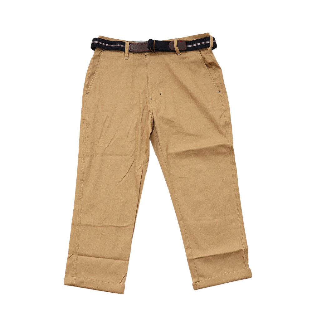  ベルト付き ツイルストレッチ クロップドパンツ 12410 BEG オンライン価格