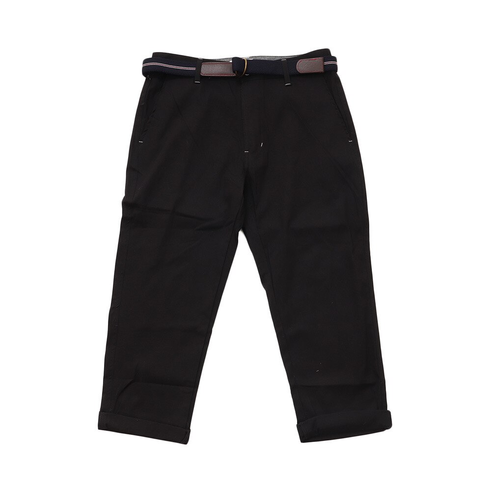 【多少の傷汚れありの為大奉仕】ベルト付き ツイルストレッチ クロップドパンツ 12410 BLK オンライン価格