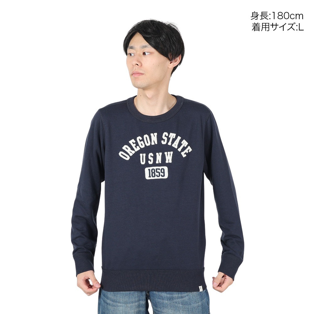 エルケクス（ELKEX）（メンズ）スウェットクルーネック ARCH 1859 EKM4FA0002 NVY