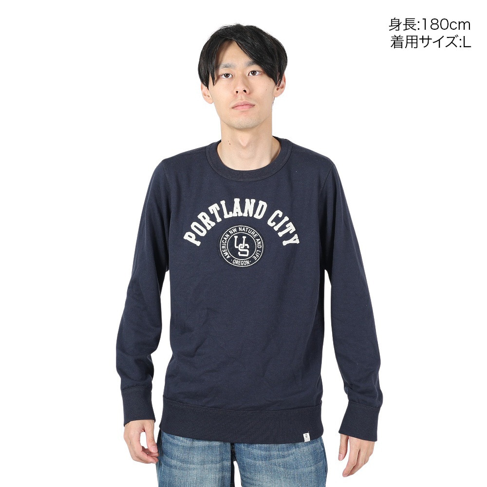 エルケクス（ELKEX）（メンズ）スウェットクルーネック ARCH EMBLEM EKM4FA0003 NVY
