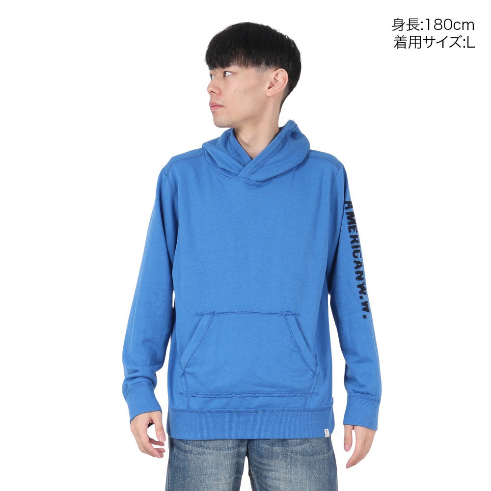エルケクス（ELKEX）（メンズ）SW スリーブロゴ フーディ EKM4FA0008 BLU