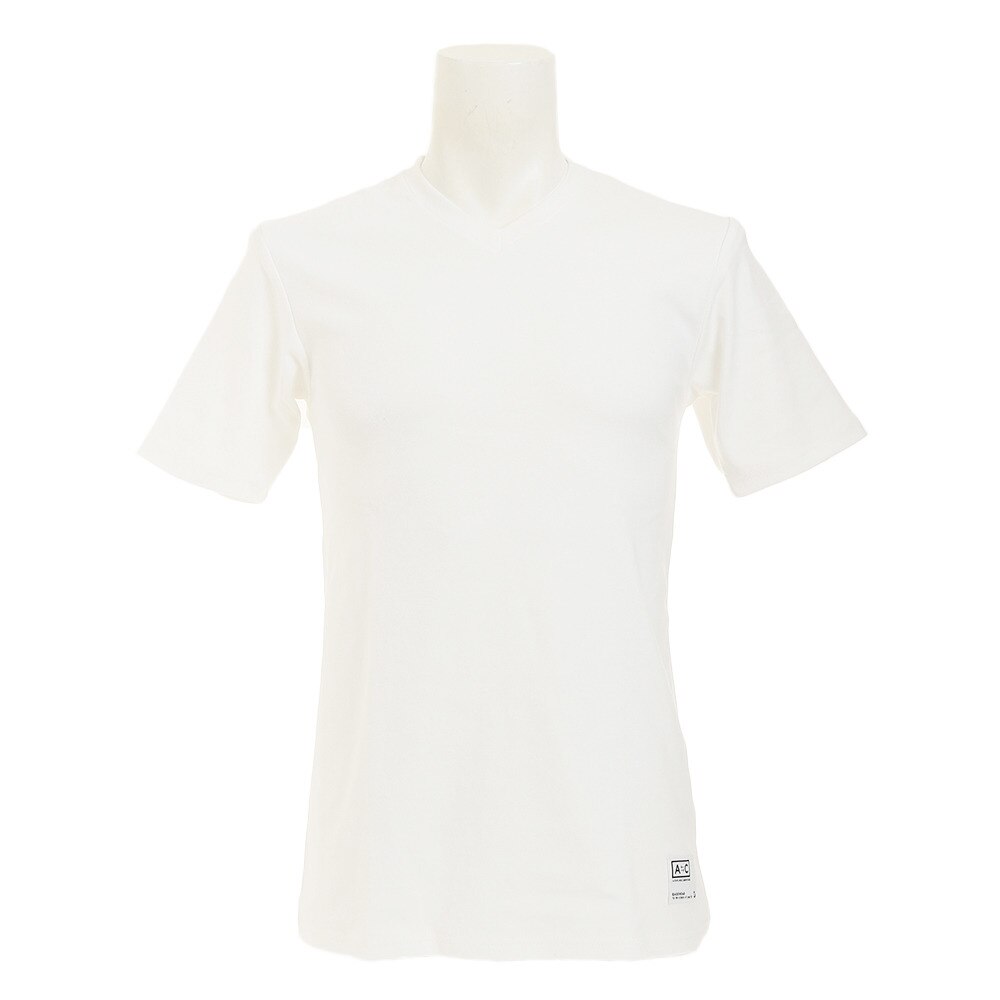  無地 テレコ Vネック Tシャツ 871Q7CD5397 WHT