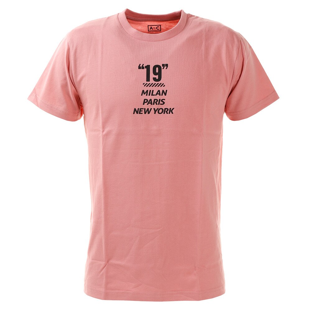  Tシャツ メンズ 19 プリント半袖 871PA0BGI3122PNK